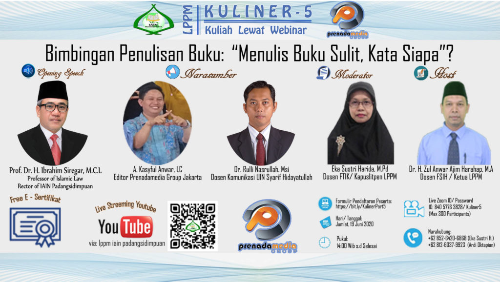 Materi Kuliner Part 5 dengan Tema “Menulis Buku Sulit, Kata Siapa?”