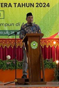 Rektor IAIN Langsa Prof. Dr. Ismail Fahmi Arrauf Nasution, MA., menyampaikan kata sambutan.