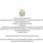 Penetapan Penerima Bantuan Penelitian BOPTN UIN Syekh Ali Hasan Ahmad Addary Padangsidimpuan Tahun 2026